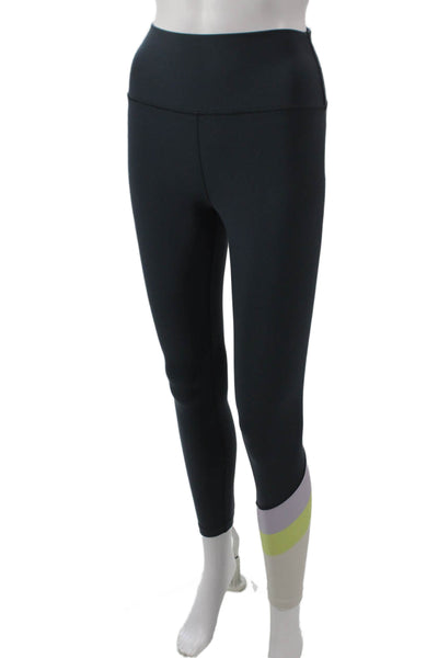 Peloton Womens Ankle Leggings Black Colorblock 71% Polyester 29% Spandex Size S
