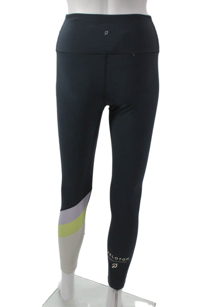 Peloton Womens Ankle Leggings Black Colorblock 71% Polyester 29% Spandex Size S