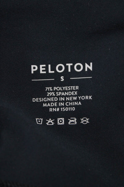 Peloton Womens Ankle Leggings Black Colorblock 71% Polyester 29% Spandex Size S