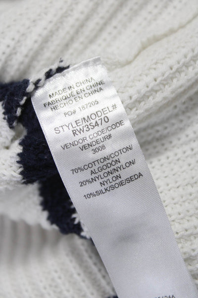 Splendid Women Pullover Striped Crew Neck Sweater White Size S