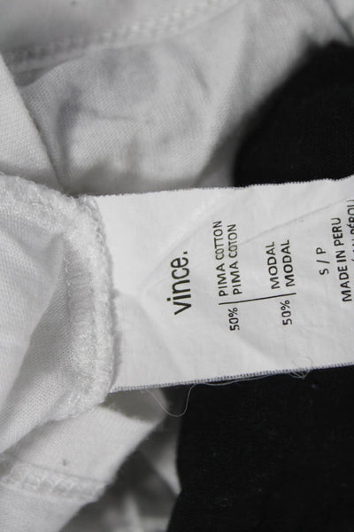 Vince Womens Basic T-Shirt Black Long Sleeve Pima Cotton Size S