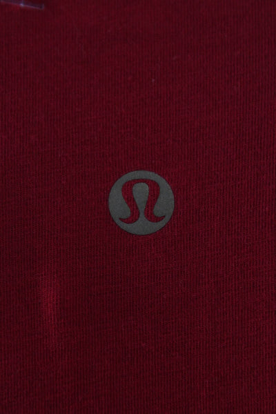 Lululemon Womens Red Scoop Neck Long Sleeve Basic T-Shirt Nylon Size S