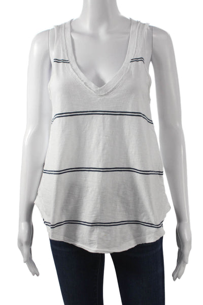 Z Supply Women Basic Sleeveless V-Neck Striped Cotton Tank Size XS