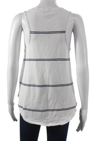 Z Supply Women Basic Sleeveless V-Neck Striped Cotton Tank Size XS