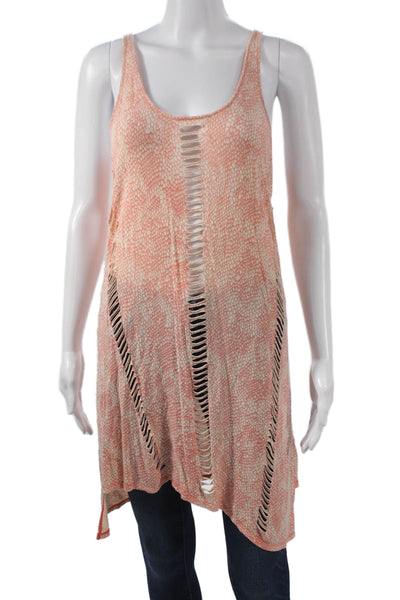 Townsen Womens Tunic Multicolor Animal Print Scoop Neck Sleeveless Size XS