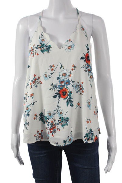Socialite Womens Camisole Floral V Neck Multicolor Polyester Sleeveless Size S