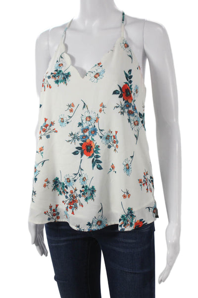 Socialite Womens Camisole Floral V Neck Multicolor Polyester Sleeveless Size S