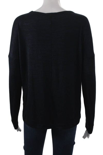Rag & Bone Womens V Neck Long Sleeve Basic T Shirt Blue Size S