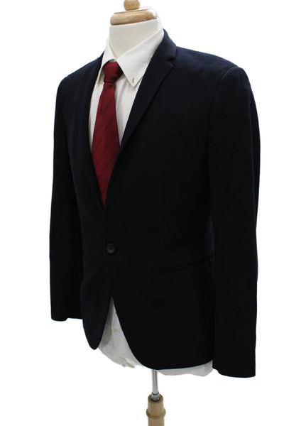 Theory Mens Blazer Blue Virgin Wool Solid Size 38