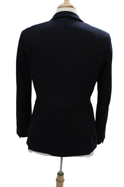Theory Mens Blazer Blue Virgin Wool Solid Size 38