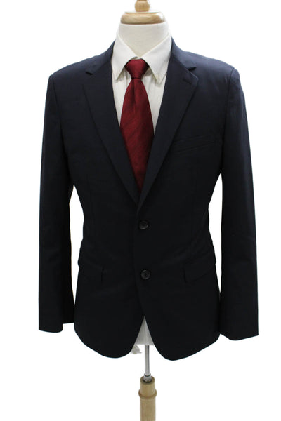 Theory Mens Blazer Virgin Wool Blue Solid Size 40