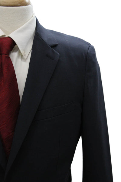 Theory Mens Blazer Virgin Wool Blue Solid Size 40