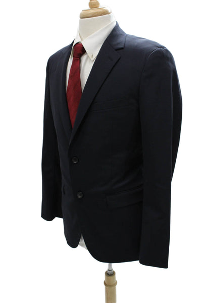 Theory Mens Blazer Virgin Wool Blue Solid Size 40