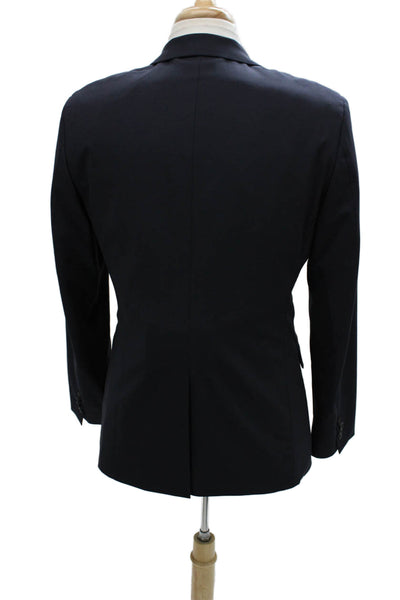 Theory Mens Blazer Virgin Wool Blue Solid Size 40