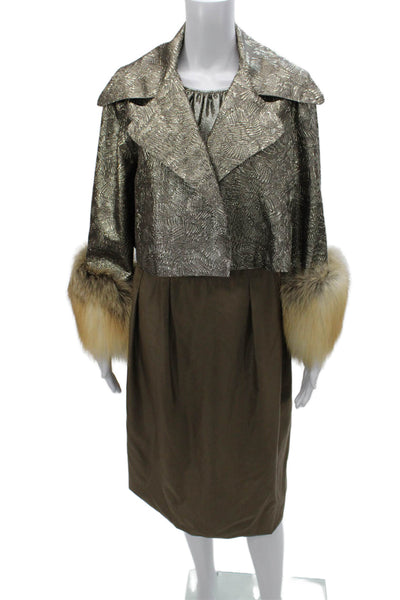 Designer Womens Polyester Blend Solid Jacket Set Size M