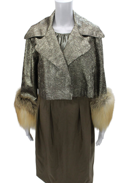 Designer Womens Polyester Blend Solid Jacket Set Size M