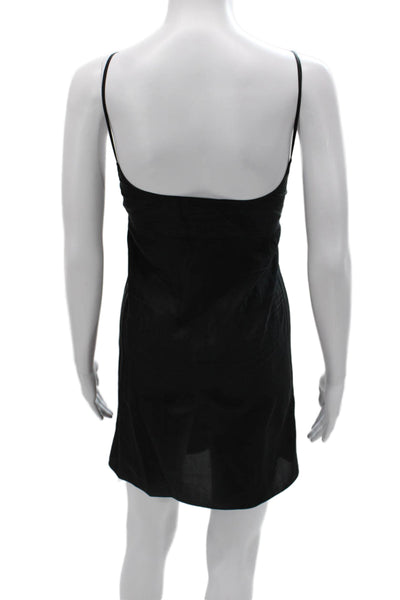 Matthew Williamson Women Silk Slip Dress Black Sleeveless Short Size 10