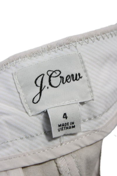 J Crew Womens Chino Shorts Cotton Blend Solid Size 4