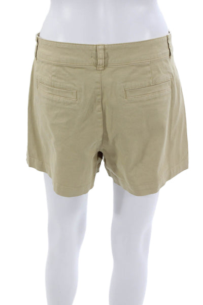 J Crew Women Beige Cotton Blend Chino Shorts Solid Size 4
