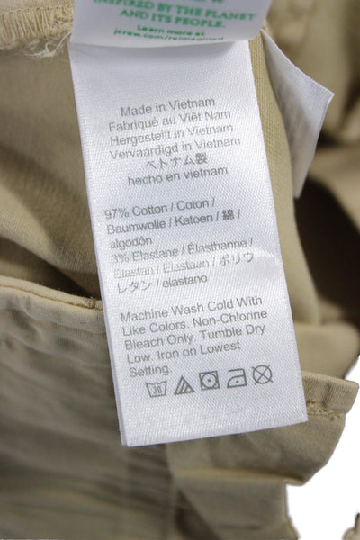 J Crew Women Beige Cotton Blend Chino Shorts Solid Size 4