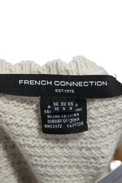French Connection Women Beige Cotton Scoop Neck Tank Dress Mid-Calf Size 6