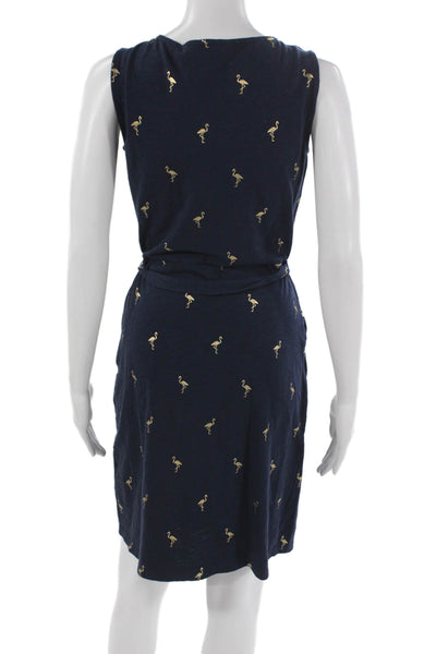 Boden Womens Blue Animal Print Tank Dress Cotton Knee Length Sleeveless Size 2