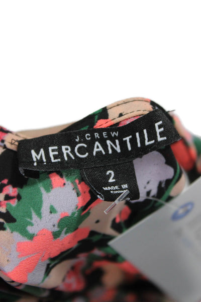 J Crew Womens A-Line Floral Pink Knee Length Sleeveless Dress Size 2