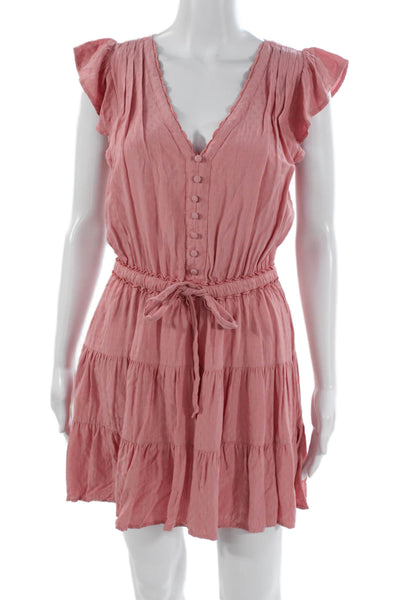 Paige Black Label Women Pink Rayon Mini Dress Size S