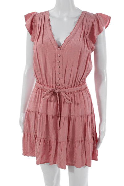 Paige Black Label Women Pink Rayon Mini Dress Size S
