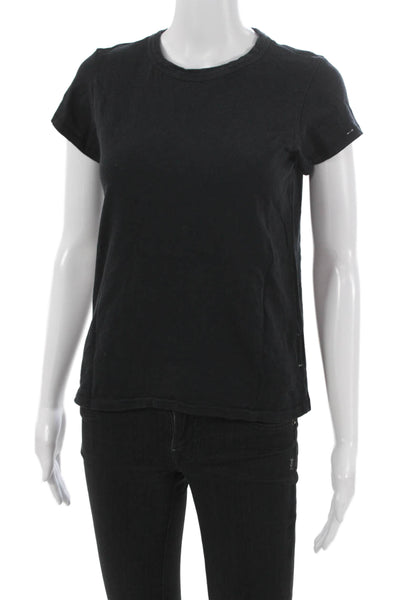 Rag & Bone Jean Womens T-Shirt Black Pima Cotton Crew Neck Short Sleeve Size S