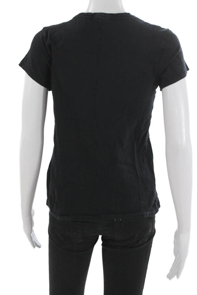 Rag & Bone Jean Womens T-Shirt Black Pima Cotton Crew Neck Short Sleeve Size S