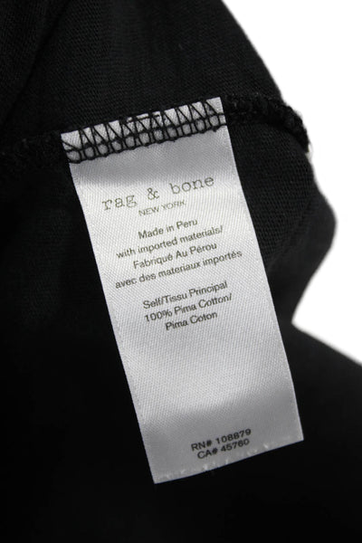 Rag & Bone Jean Womens T-Shirt Black Pima Cotton Crew Neck Short Sleeve Size S
