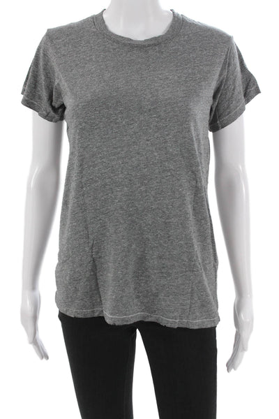 The Great Womens T-Shirt Gray Polyester Blend Round Neck Short Sleeve Size 1