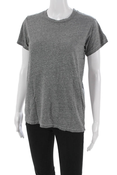 The Great Womens T-Shirt Gray Polyester Blend Round Neck Short Sleeve Size 1