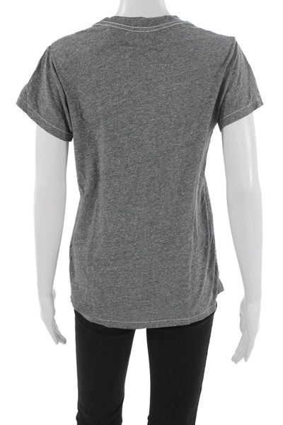 The Great Womens T-Shirt Gray Polyester Blend Round Neck Short Sleeve Size 1