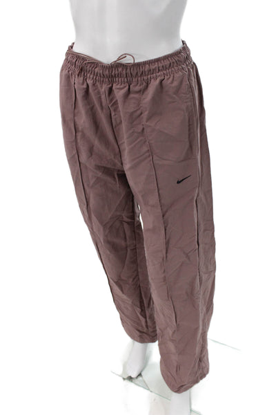 Nike Mens Track Pants Brown Nylon Drawstring Solid Fall Size S