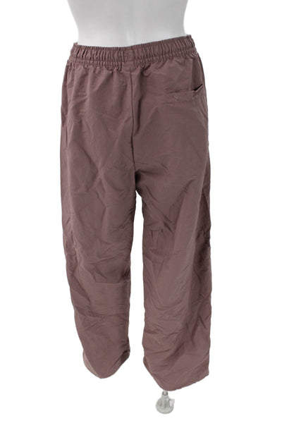 Nike Mens Track Pants Brown Nylon Drawstring Solid Fall Size S