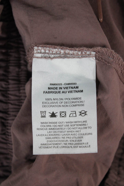 Nike Mens Track Pants Brown Nylon Drawstring Solid Fall Size S