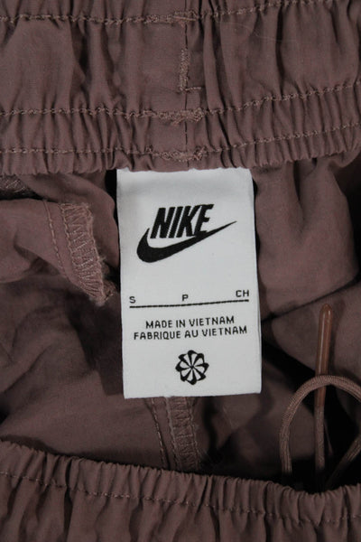 Nike Mens Track Pants Brown Nylon Drawstring Solid Fall Size S