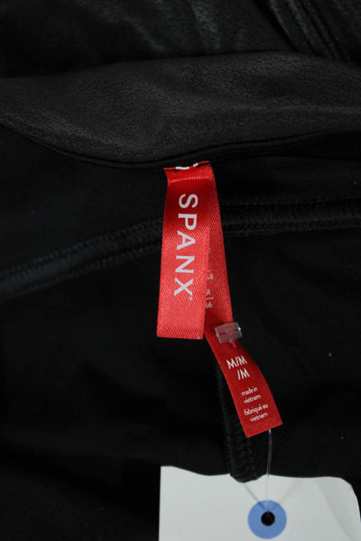 Spanx Women Ankle Faux Leather Leggings Black Size M