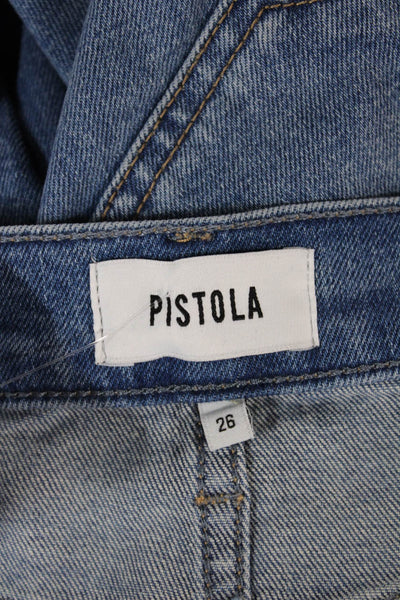 Pistola Womens Cropped High Rise Blue Jeans Size 26