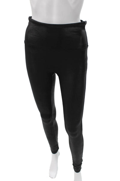 Spanx Women Ankle Faux Leather Leggings Black Size M