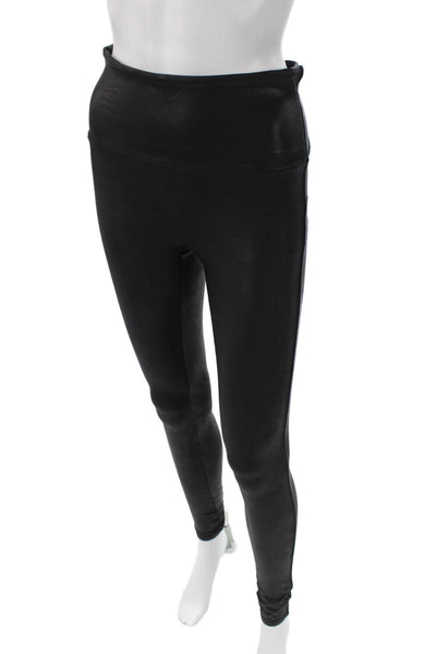 Spanx Women Ankle Faux Leather Leggings Black Size M