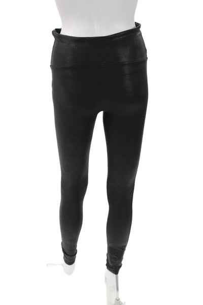 Spanx Women Ankle Faux Leather Leggings Black Size M