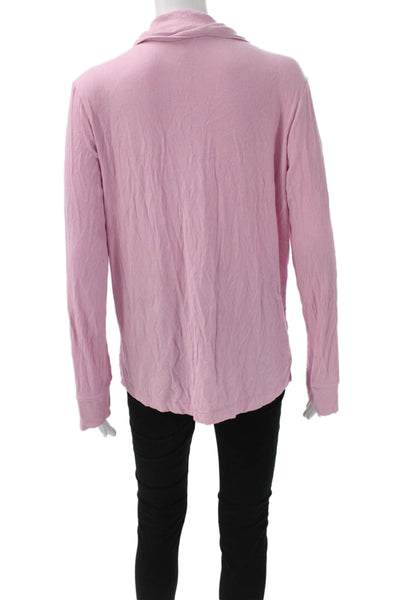 Skims Women Buttoned-Down Collared Long Sleeve Pajama Top Pink Size S
