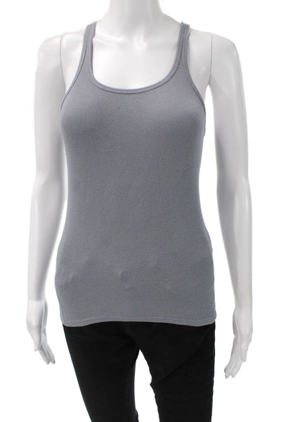 Lululemon Women Gray Basic Cotton Blend Scoop Neck Sleeveless Tank Size S