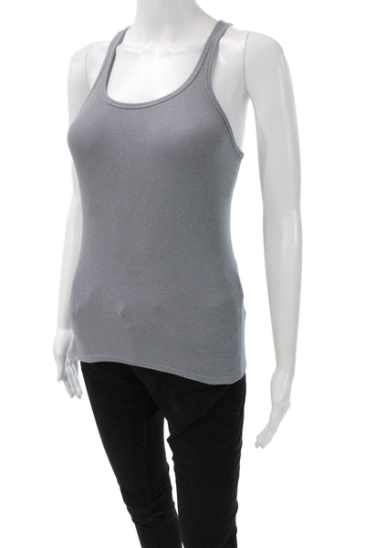 Lululemon Women Gray Basic Cotton Blend Scoop Neck Sleeveless Tank Size S