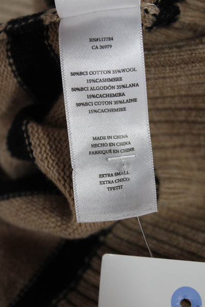 Rails Womens Striped Cotton V Neck Long Sleeve Cardigan Beige Size XS