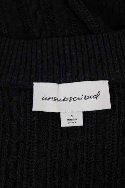 Unsubscribed Women Gray V-Neck 70% Wool Cardigan Size S