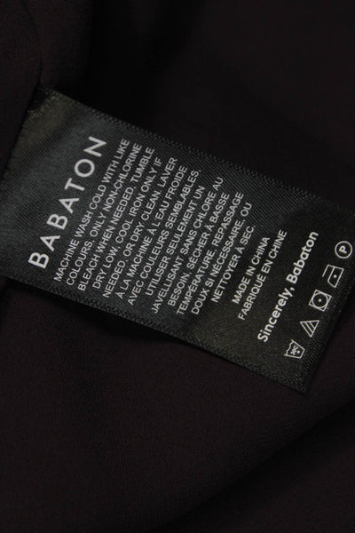 Babaton Womens Purple V Neck Long Sleeve Basic Blouse Polyester Size S